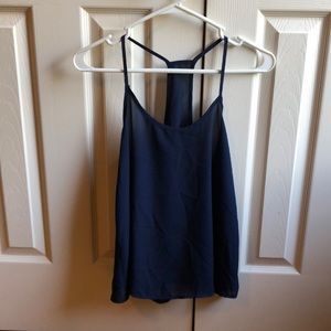 Small navy sheer tank top